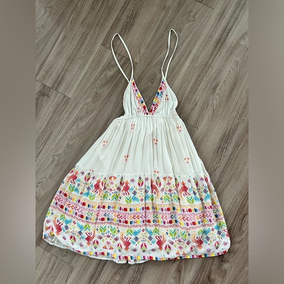 Jen’s Pirate Booty Dragon Fruit Sundress Mini Huichol White Size Small‎ Festival - Picture 1 of 14